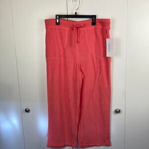 Jones New York Sport Womens Joggers Pants Size Large Terry Watermelon Pockets
